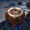 A Gemini Zodiac crystal bracelet with Aquamarine quartz beads.
