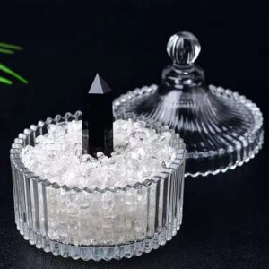 The full 100g quantity of clear quartz demagnetizing stone poured out onto a surface to show the volume included.