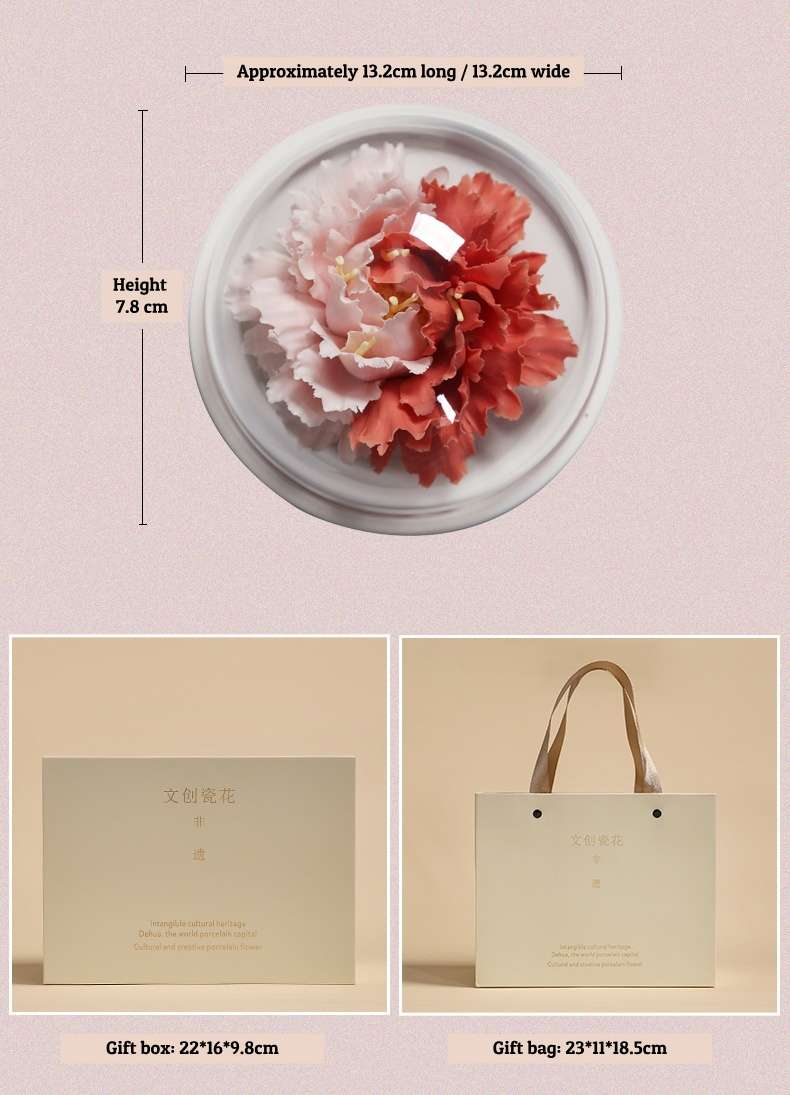 The size dieatils about the handmade flower ceramic diffuser.