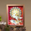 12-inch Heritage 3D Chinese Paper Cutting art of the Nine-Colored Deer displayed next to a premium red gift box with gold calligraphy.