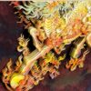 Side view of the 3D Chinese Paper Cutting Qilin frame revealing the depth of the paper layers and the high-quality gold silk walnut wood frame.