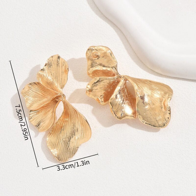 Chunky Gold Leaf Earrings
