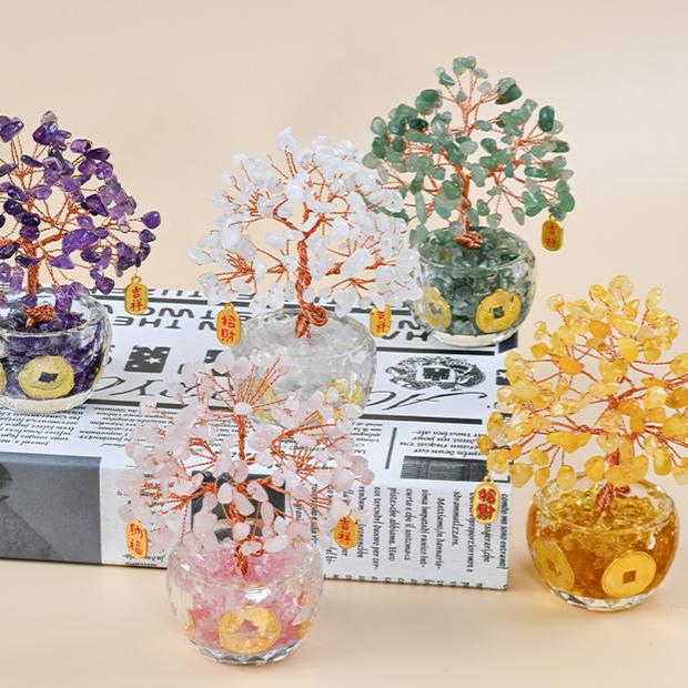 natural healing gemstone crystal tree five