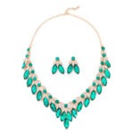 Luxury Crystal Glass Party Jewelry Set green detail