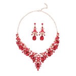 Luxury Crystal Glass Party Jewelry Set red