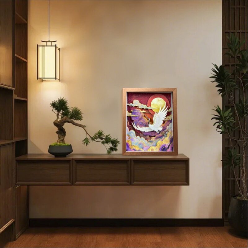 3D Chinese Paper Cutting Cloud Crane