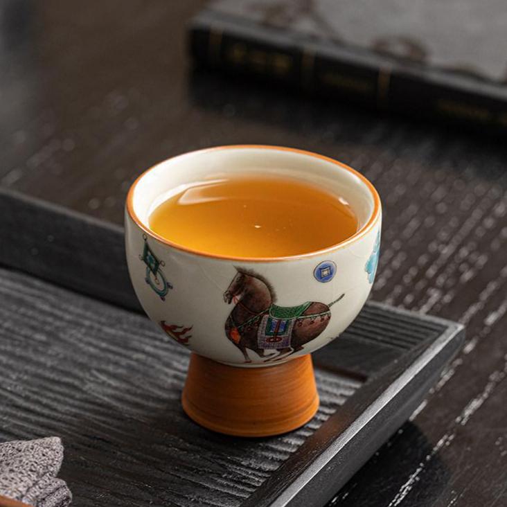 Buddha Stones Ru Kiln Tang Horse Cup