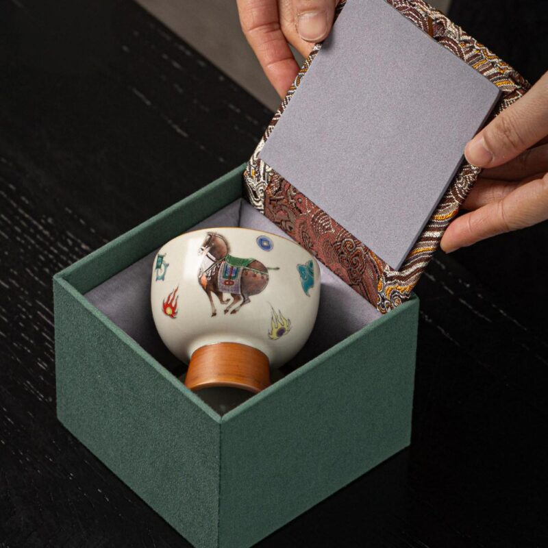 Buddha Stones Ru Kiln Tang Horse Cup