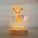 Personalized Kids Night Light Custom Name Lamp - Giraffe Style