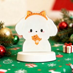 Custom Puppy Night Light Bichon Frise with Headband