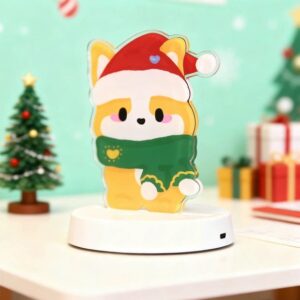 Custom Puppy Night Light Christmas Hat Corgi