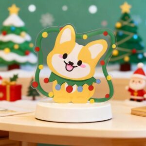 Custom Puppy Night Light Christmas Scarf Corgi