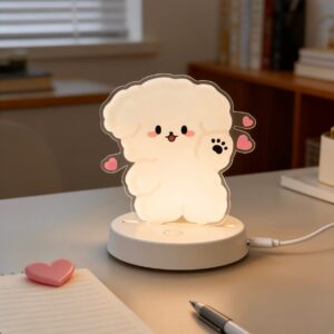 Custom Puppy Night Light Waving Bichon Frise